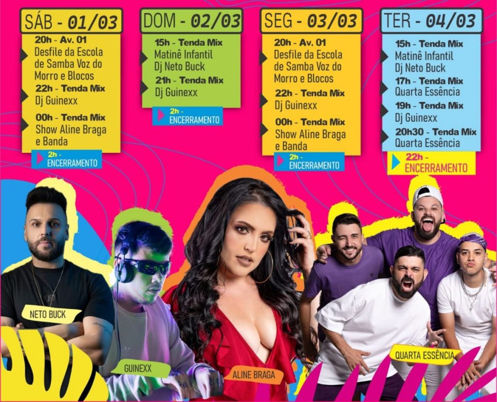 Programação de carnaval Itirapina 2025