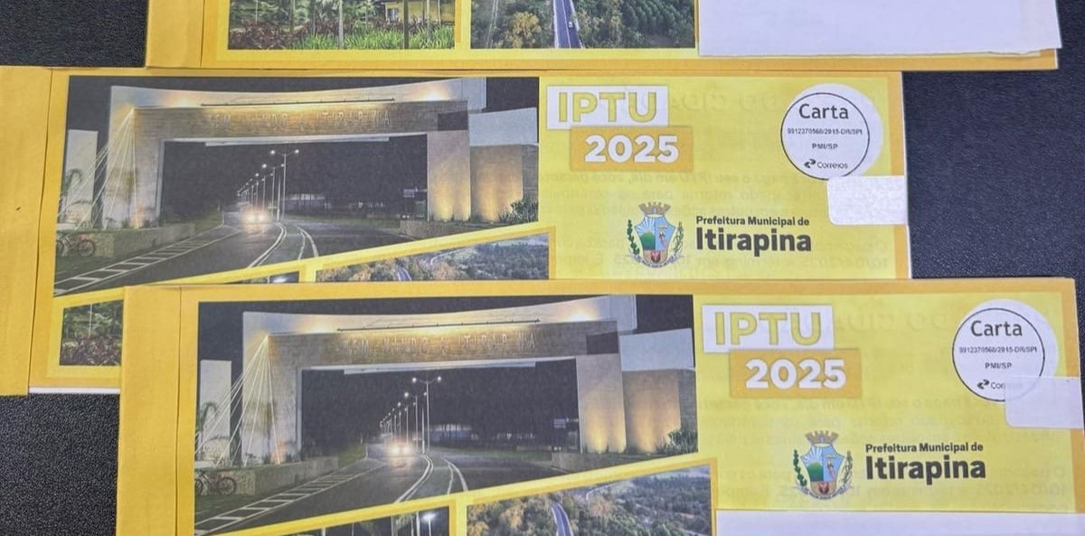 Prefeitura inicia envio dos carnês do IPTU de 2025 pelos Correios