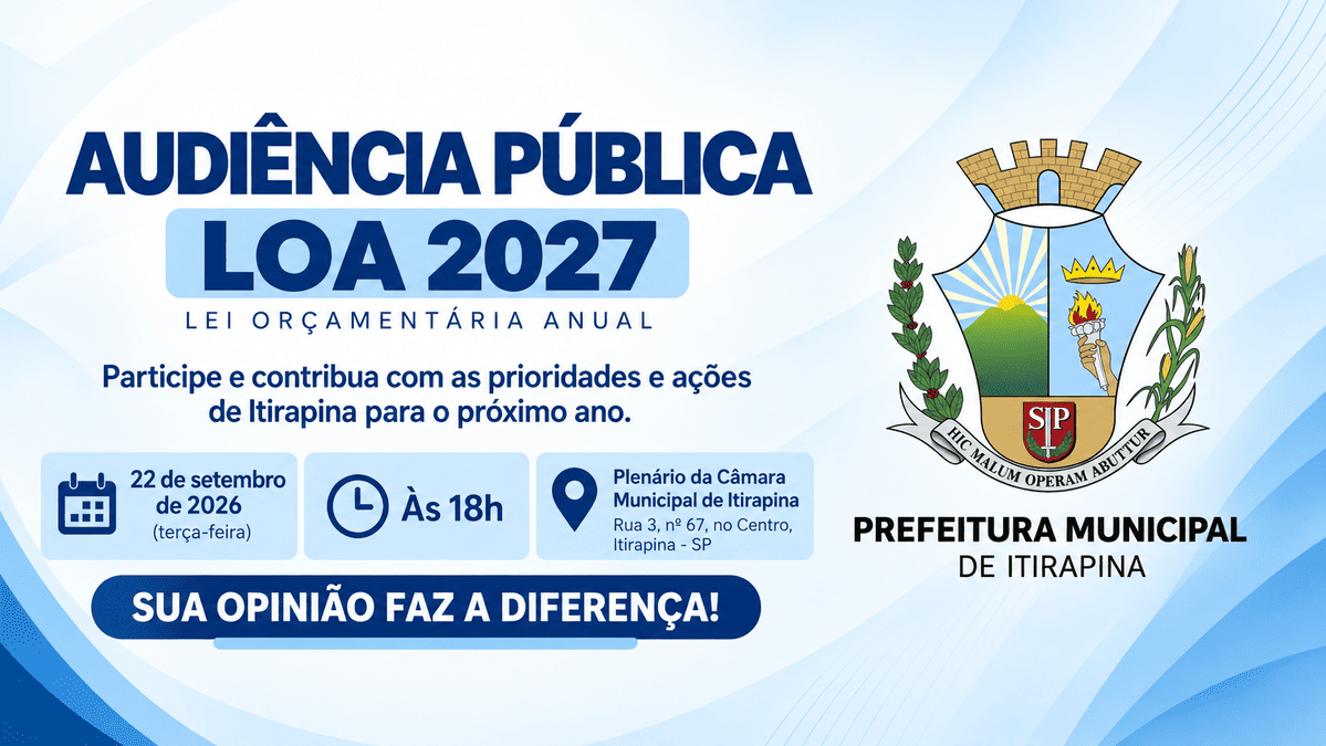 Participe da Audiência Pública da LOA 2027